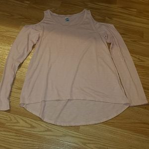 Pink Cold Shoulder Shirt